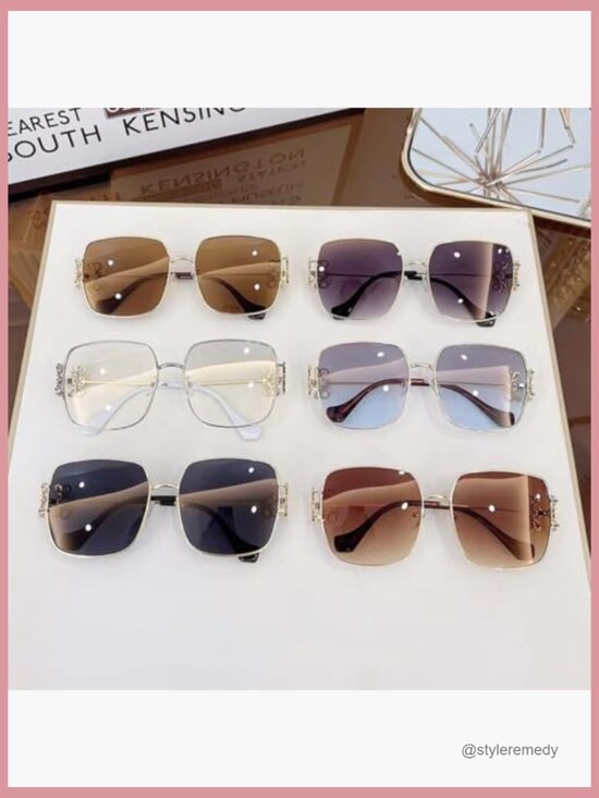 Metal Floral Designer Sunglasses with UV400 Protection main image 5